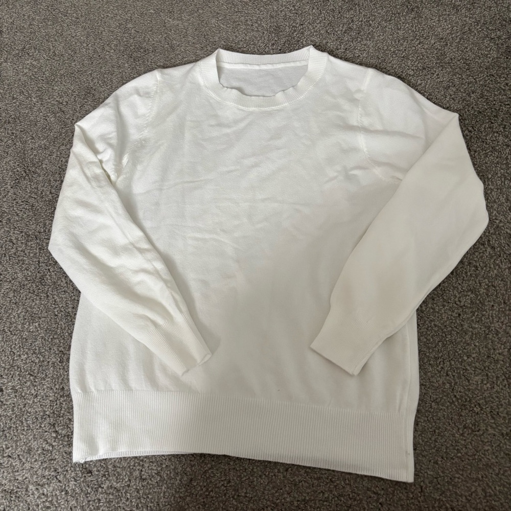 3/$45 Classic Crewneck White Sweater